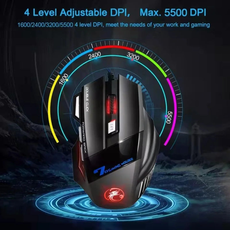 Mouse Gamer X7 com LED Multicolo