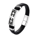 Pulseira de couro e aço