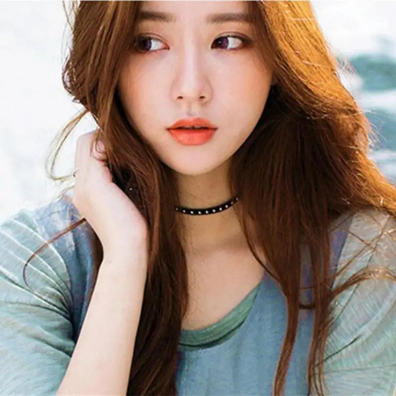 Colar Choker Feminino em Couro