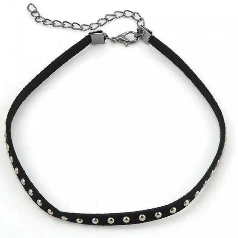 Colar Choker Feminino em Couro