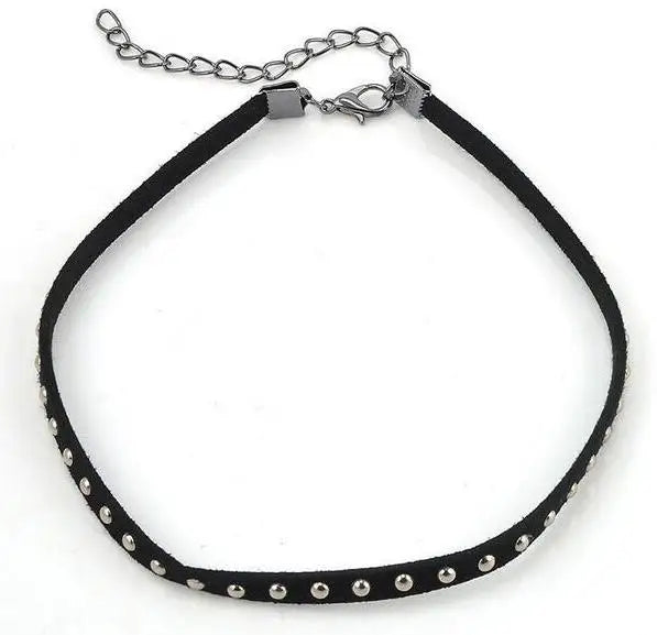 Colar Choker Feminino em Couro