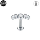 Brincos de titânio 16G G23 com zircônia cúbica