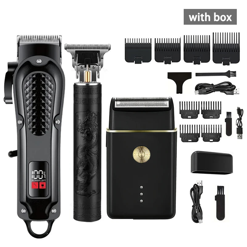 Máquina de Cortar Cabelo e Barba Profissional Recarregável