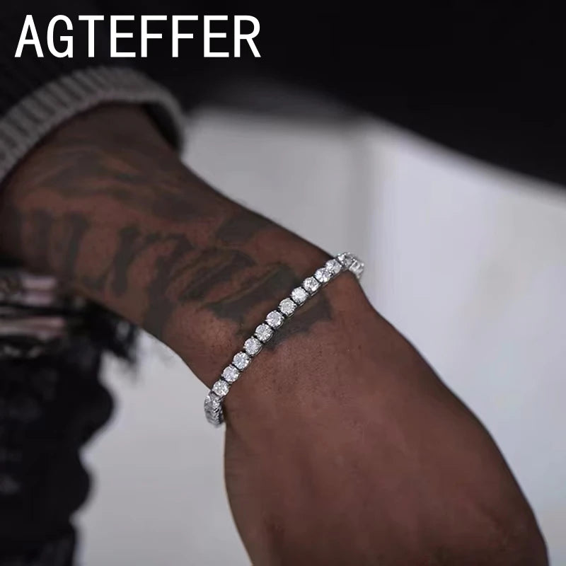 Bracelete em Prata com Cristal