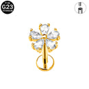 Brincos de titânio 16G G23 com zircônia cúbica