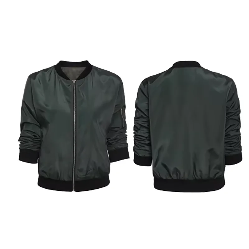 Jaqueta slim casual de gola redonda