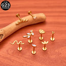 Brincos de titânio 16G G23 com zircônia cúbica