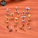 Brincos de titânio 16G G23 com zircônia cúbica