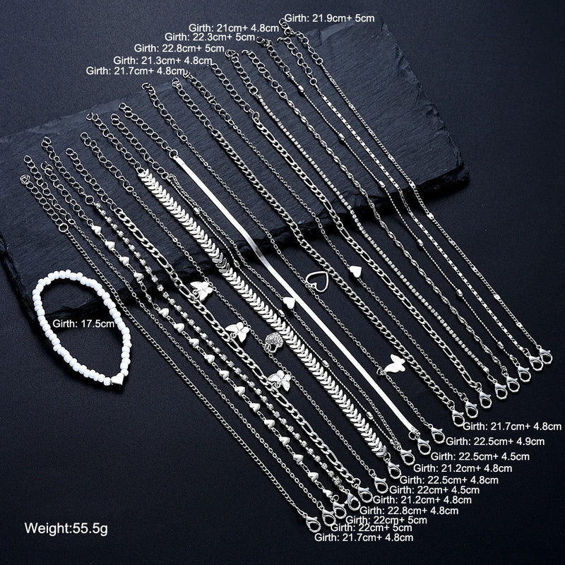 Conjunto de 19 peças de tornozeleiras