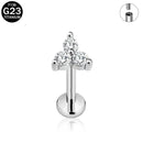 Brincos de titânio 16G G23 com zircônia cúbica