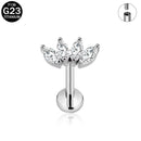 Brincos de titânio 16G G23 com zircônia cúbica