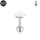 Brincos de titânio 16G G23 com zircônia cúbica