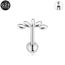 Brincos de titânio 16G G23 com zircônia cúbica