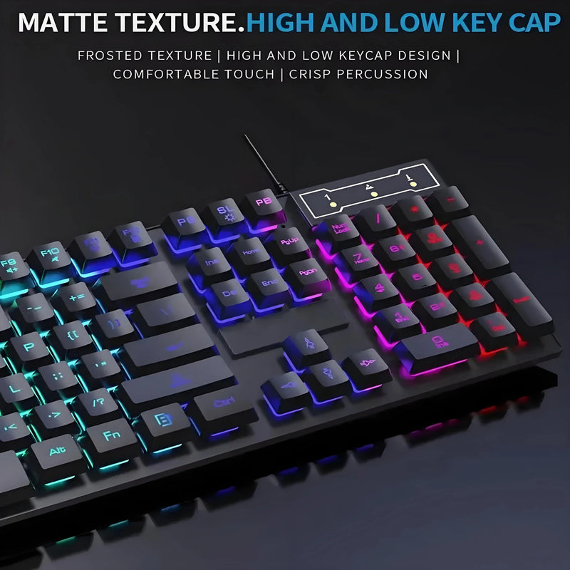 Teclado e Mouse Gamer com Luz Multicolor