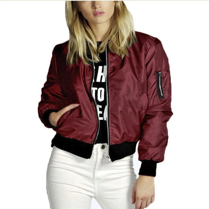 Jaqueta slim casual de gola redonda