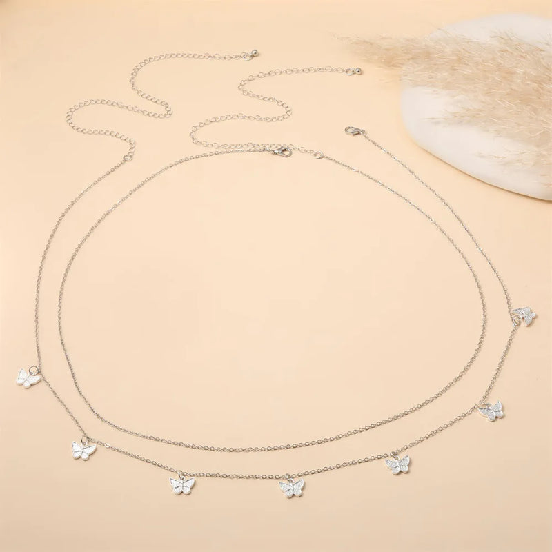 Corrente de cintura clássica retrô com borboletas