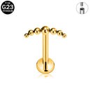 Brincos de titânio 16G G23 com zircônia cúbica