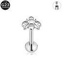 Brincos de titânio 16G G23 com zircônia cúbica