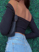 Cropped de manga comprida