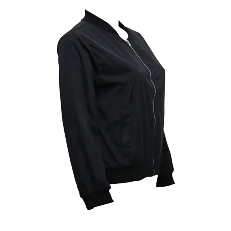 Jaqueta slim casual de gola redonda