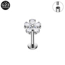 Brincos de titânio 16G G23 com zircônia cúbica