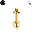 Brincos de titânio 16G G23 com zircônia cúbica