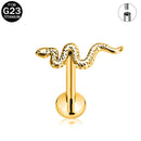 Brincos de titânio 16G G23 com zircônia cúbica